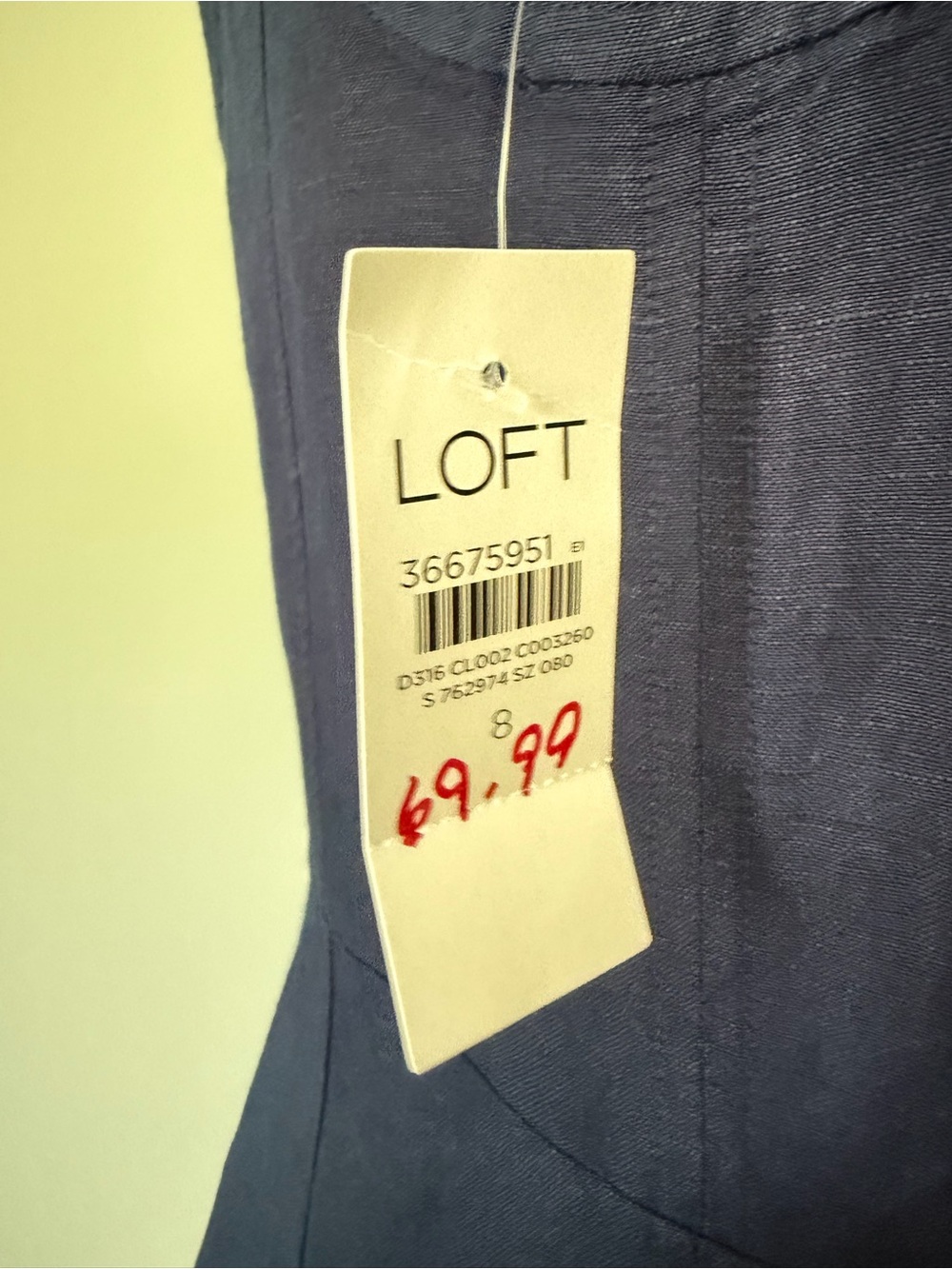 NWT LOFT Navy Sleeveless Button-Front Mini Dress 8 - Picture 5 of 8